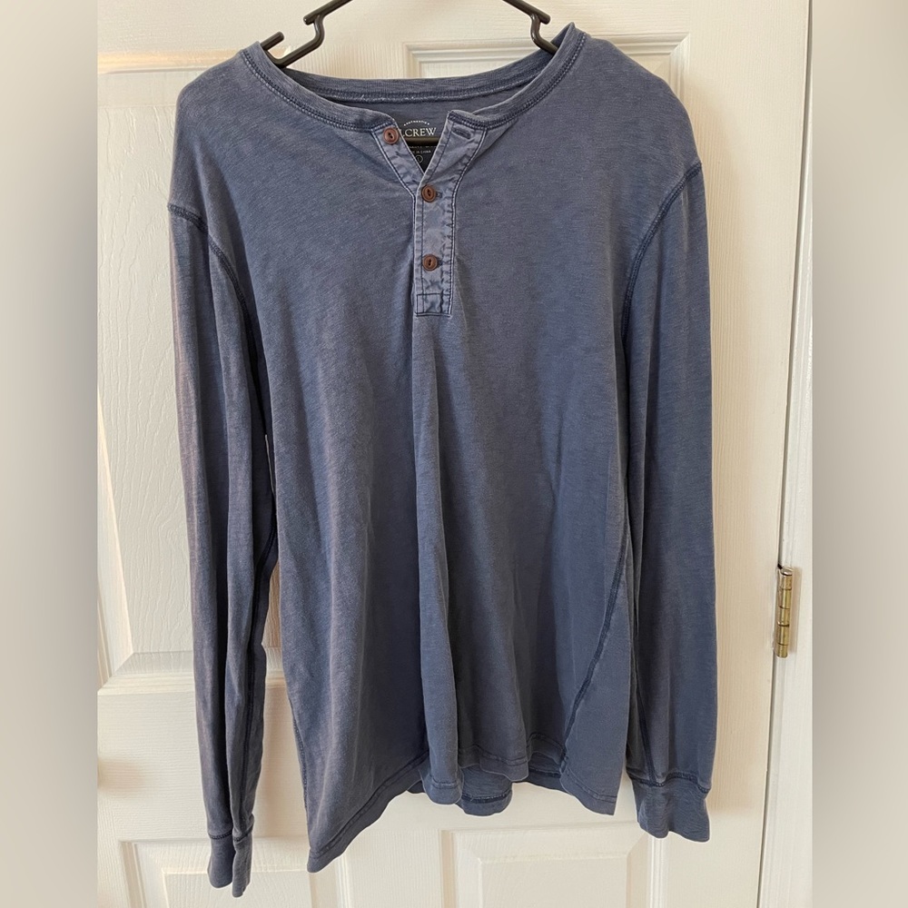Large J. Crew Navy Blue Henley